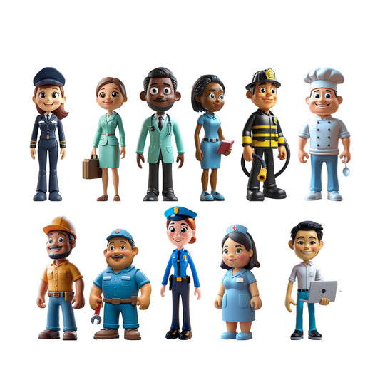 Figures of professions for symbolic play (Miniland)