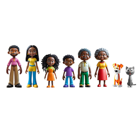Dark Skin Family Figures (Miniland)