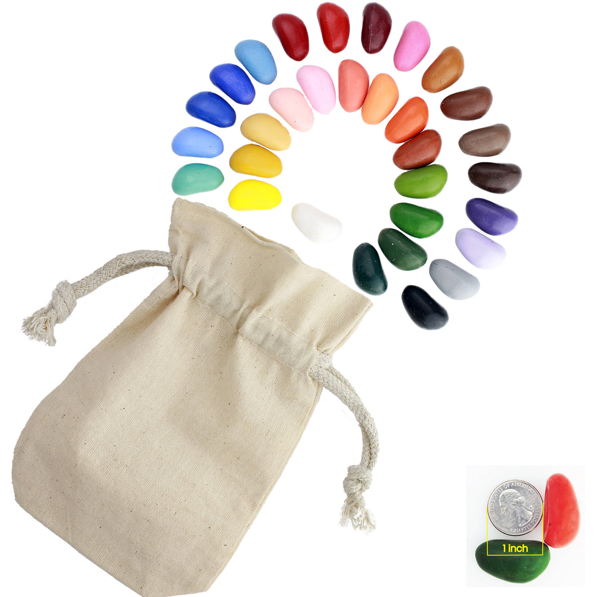Crayon Rocks: 32 Colors in a Muslin Bag